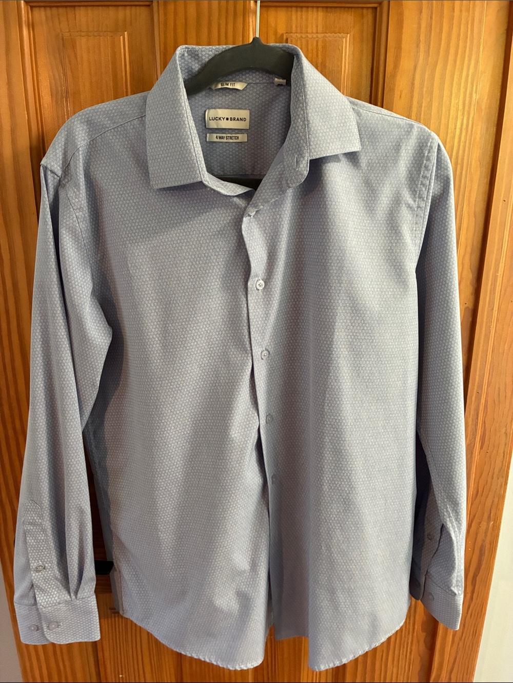 Lucky Brand Men's Light Blue Microdot Dress Shirt